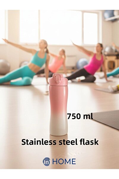 CEM HOME 750ml 304 Stainless Steel Leakproof Lid Water Bottle with Straw
