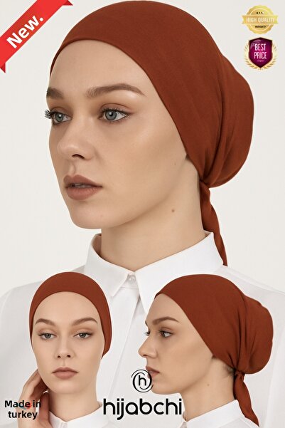 hijabchi غطاء رأس كلاسيكي من القطن الممشط مع خياطة أمامية - غطاء قطني كلاسيكي...