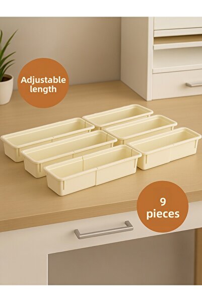 Nesto Home Set de 6 sertare multifuncționale reglabile pe înălțime, set de suport pentru tacâmuri și cuțite, dimensiune medie