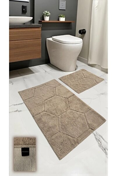 Chandler Home Set de covorașe de baie din bumbac Göksu – 2 bucăți cu bază țes...