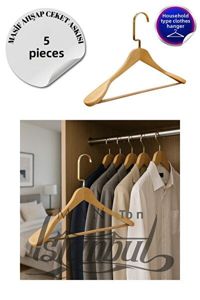 Manken İstanbul 5 ΤΕΜ. Σπίτι από μασίφ ξύλο 44 εκ. Χρυσός γάντζος για κρεμάστ...