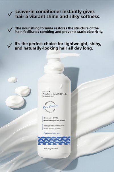 Insane Naturale Creamask Repairing Leave-In Hair Care Cream with Keratin and Biotin 500 ml