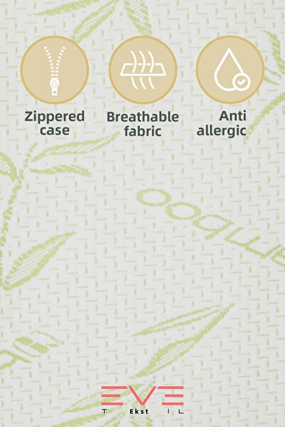 Eve Tekstil 4 Pieces Bamboo Zippered Washable Hotel Luxury Pillowcases 50X70Cm