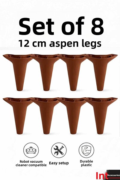 İMT AKSESUAR Aspen 12 cm (Set of 8) Sofa Base Cabinet Tv Unit Bedroom Console...