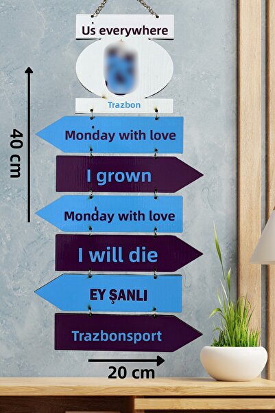 DURUSA Ornament de perete din MDF pentru fani ai "Trabzonspor" 40x20 cm - Pla...