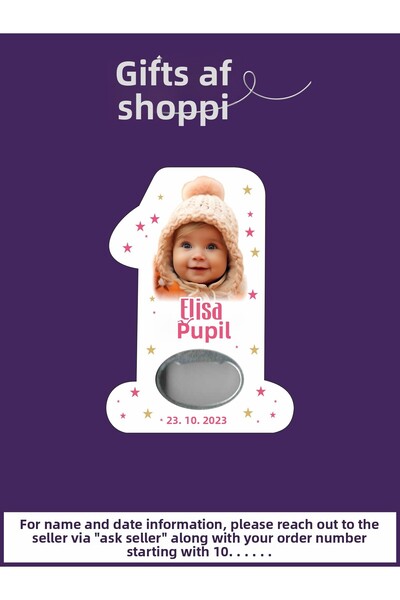 giftshoppi Illustrated - 1 Number with Teddy Bear That Can Open, Newborn Birt...