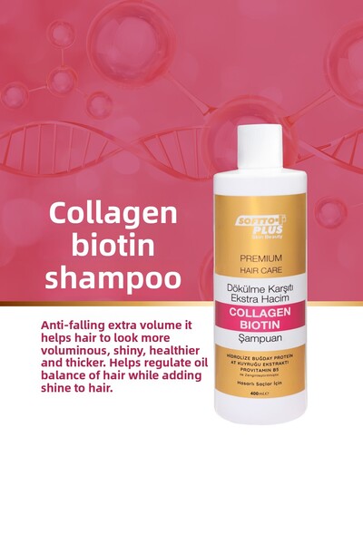 Softto Plus 400 ML Extra Volume - ANTI-HAIR LOSS Collagen Biotin Shampoo