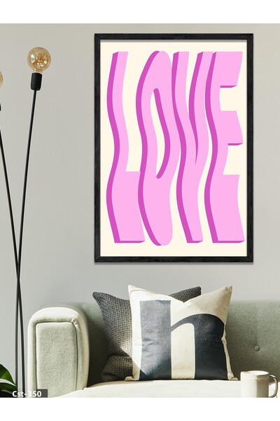 CeSht Pictură într-o singură bucată cu rame din lemn negru Pink Love