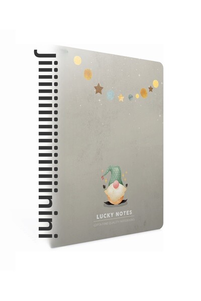 Gıpta Lucky Notes غطاء صلب حلزوني 17x24 120 ورقة دفتر ملاحظات مبطن