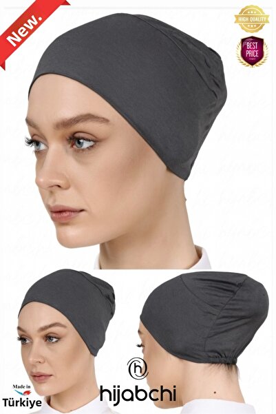 hijabchi Snap-On Practical Bonnet - Viscose Stretch Fabric - Smoked