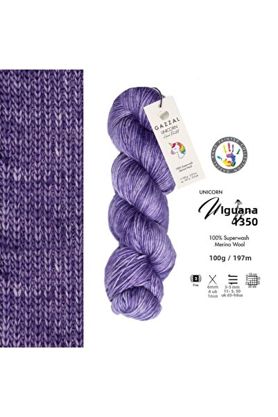 Gazzal خيوط صوف ميرينو سوبر واش 100% - 100 جرام 197 متر خيوط حياكة مصبوغة يدو...