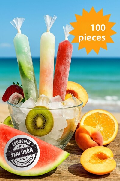 COLORPAK حقيبة ميبز 100 قطعة حقيبة آيس كريم اقتصادية 5×33 سم حقيبة ثلج حقيبة ...