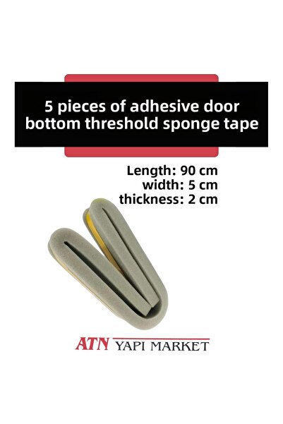 ATN 5 قطع من شريط الإسفنج اللاصق تحت الباب، شريط عازل للحرارة الباردة، شريط ع...