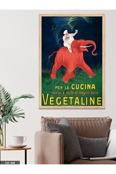 CeSht Pictură umană într-o singură bucată pe cadru din lemn pe elefant Vegetaline