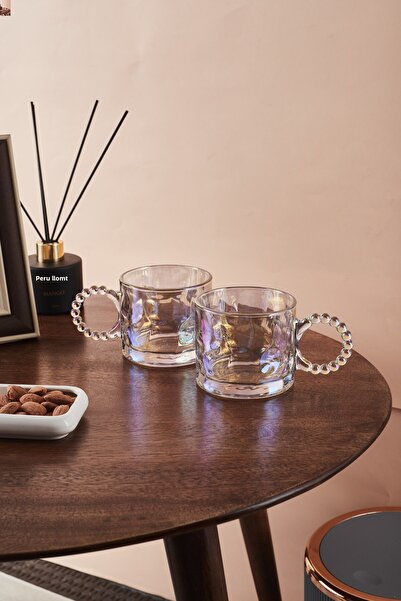 Perotti Std Ringo Stone Dream Luster Set of 2 Glass Cups 325 ml Bead Handle