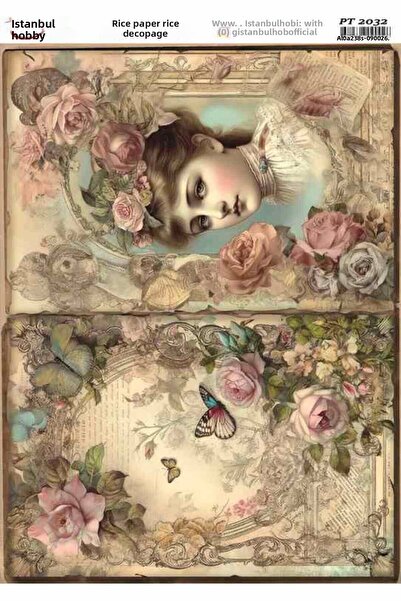 İstanbul Hobi ورق ديكور نحاسي 30×42 سم PT-2032 للنساء