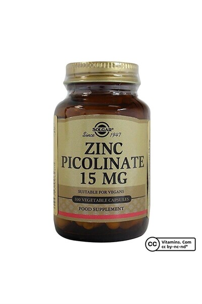 Solgar 15 Mg Zinc Picolinate - 100 Capsules