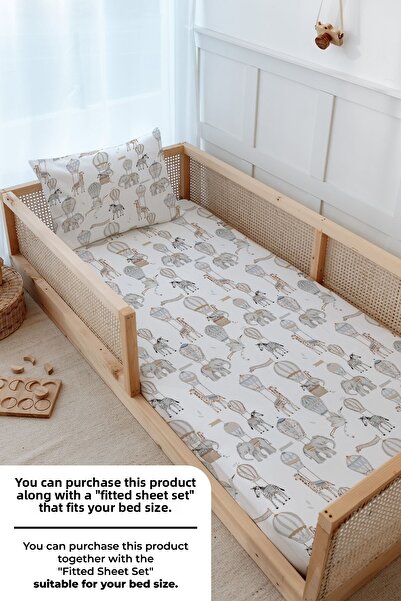 Tuğba Kuğu Montessori Bedding Set (100X200) - Pureline Series - Dreamland Safari