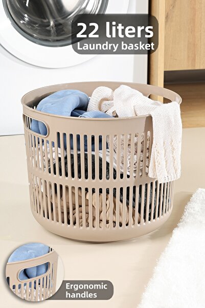 Meleni Home Καλάθι ρούχων Solara 22 λίτρων - Καλάθι πολλαπλών χρήσεων με λαβέ...