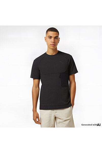 Puma تي شيرت أسود للرجال من تيك بوكيت