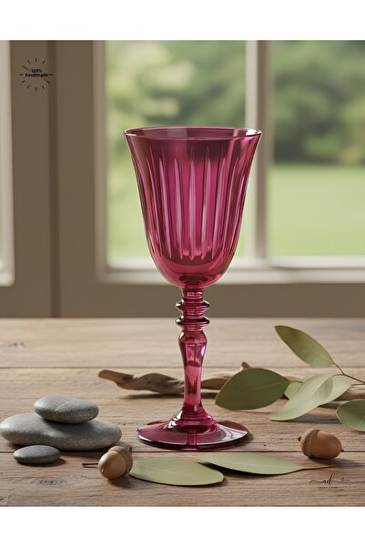 AKDEN STORE Crystal Decor Handcrafted Tall Goblet, Glass