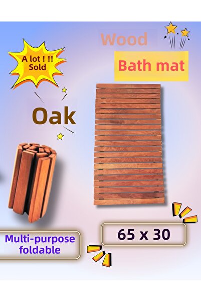 Orçin Ahşap Covoraș de baie din lemn de stejar (UTILIZARE MULTIFUNCȚIONALĂ)