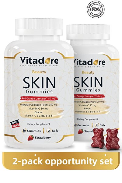 Vitadore 2 عبوة من فيتامينات البشرة، علكة للبشرة، مضادة للعيوب، تفتيح، حماية ...