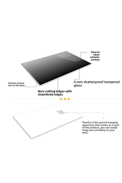 BLT DİZAYN Tablou minimalist din sticlă cu inscripție Home Sweet Home – Decor modern pentru casă