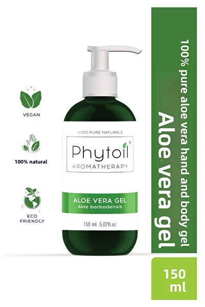 phytoil جل الألوفيرا العضوي النقي 100% لليدين والجسم - مرطب، مهدئ، عناية طبيع...