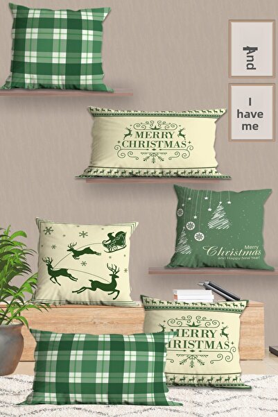 Belle Benoit 6 τεμάχια Πρωτοχρονιάτικο μοτίβο, ορθογώνιο, ψηφιακή εκτύπωση διπλής όψης, μαξιλαροθήκη, κάλυμμα μαξιλαριού, με φερμουάρ