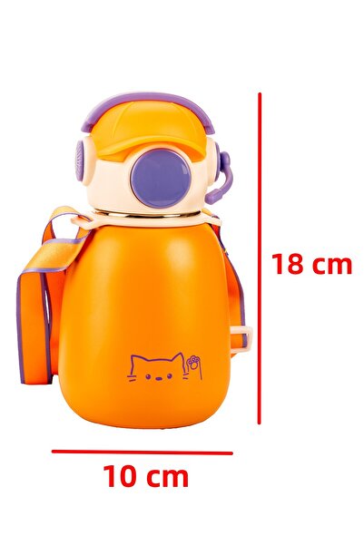 Emofom Gamer Thermos Flask 500 ml Stainless Steel Water Bottle with Straw (Ages 5 and Above) Children's Water Bottle 10 X 18 cm