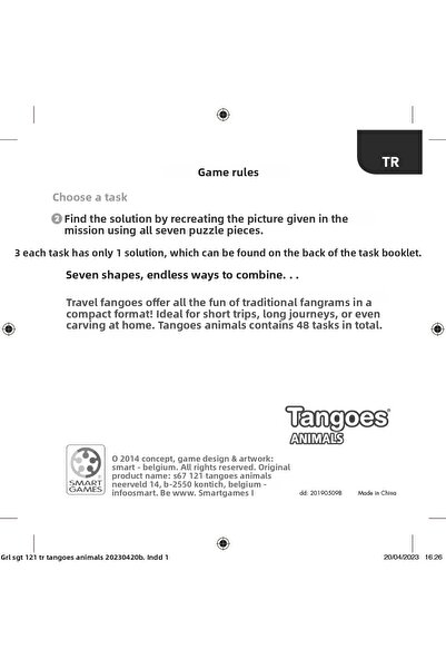 Smart Games Smartgames Tangoes Animals