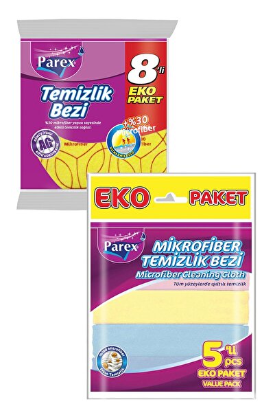 Parex مناديل تنظيف من الألياف الدقيقة، عبوات من 8 و5 قطع