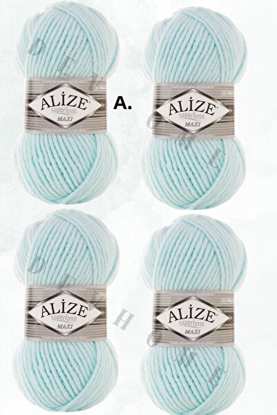 devhome Alize Superlana Maxi 100g Thick Wool Hand Knitting Yarn – Ideal for Winter Knitting 100m 4 Pieces