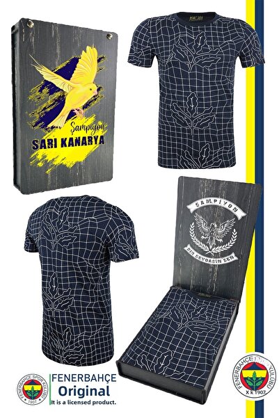 Fenerbahçe Original Licensed Palamut Logotribün T-Shirt with Gift Wooden Box