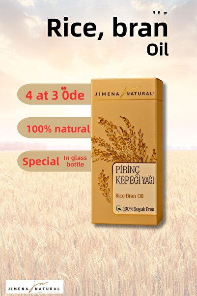 Jimena Natural زيت نخالة الأرز 100% طبيعي معصور على البارد 30 مل