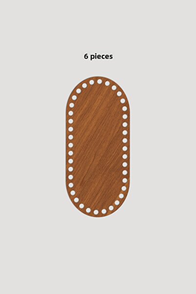 Lucena Ξύλινος Ορθογώνιος Οβάλ Καλάθι Βάση Δίσκου 9x19 εκ. 6 Τεμάχια Καρυδιά 3mm