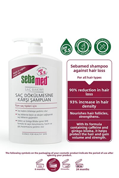 Sebamed Anti-Hair Loss Shampoo with Strengthening Effect 1000 ml Set - Shower Loofah Gift Included