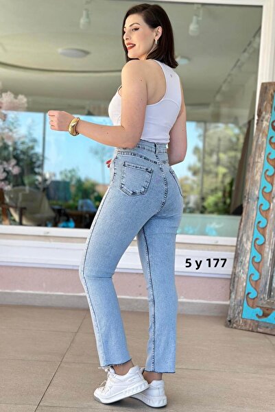 İnce Topuk Ultra Lycra Boyfit Jeans 5Y177