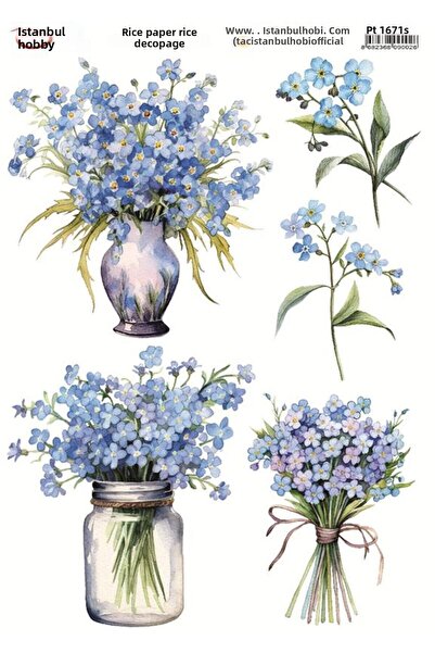 İstanbul Hobi ورق ديكور نحاسي 30×42 سم PT-1671 زهور