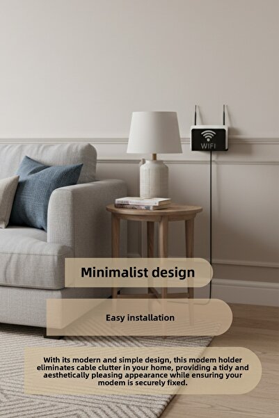 Grandmix Modern Metal Design Wi-Fi Modem / Router Storage and Cable Storage Organizer with Wi-Fi Sign 15X10X10 cm