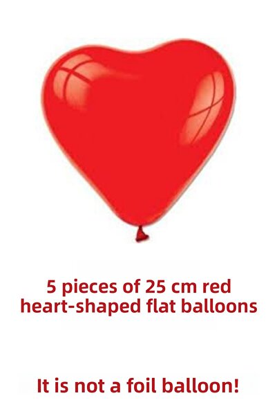 SkyPop 5-Piece Plain Heart and 2-Piece Heart Foil Balloons, 10 Candles, Raffia, Balloon Tape, Romantic, Special Day, Lover