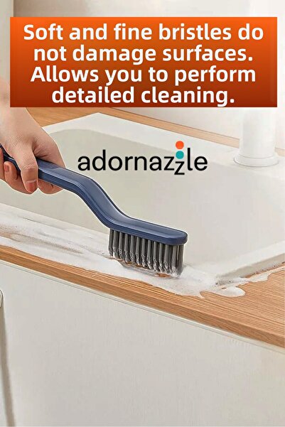 adornazzle Hard Bristle Joint and Groove Cleaning Brush, Brush with Tweezers, Practical Cleaning Brush