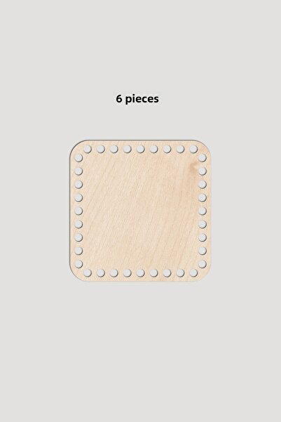 Lucena Ξύλινος Τετράγωνος Δίσκος Καλαθιού Βάση 8,5x8,5 εκ. 6 Τεμάχια Αξιλάρι 3εκ.