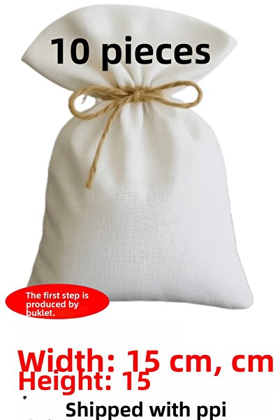 ilkadimbuklet 10 Pieces Width: 15 cm Length: 15 cm 100% Cotton Natural Pouch Made from Raw Cotton Multi-Purpose