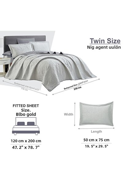 Donetella Bedspread Single Size- 3-pcs, 170x230 Bedding Embossed Floral Blanket