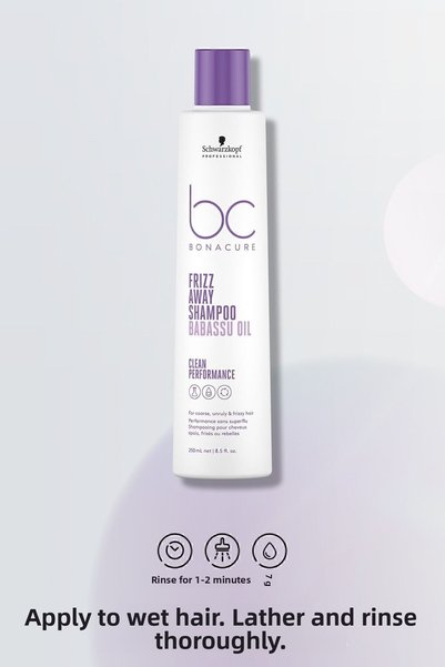 Bonacure Asi, Gentle Cleansing Anti-Frizz Shampoo for Frizzy and Curly Hair 250ml