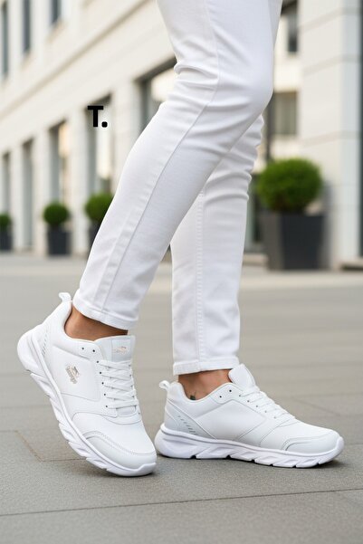 Slazenger White Lace-Up Lightweight Flexible Skin Men's Sports Shoes Epic m