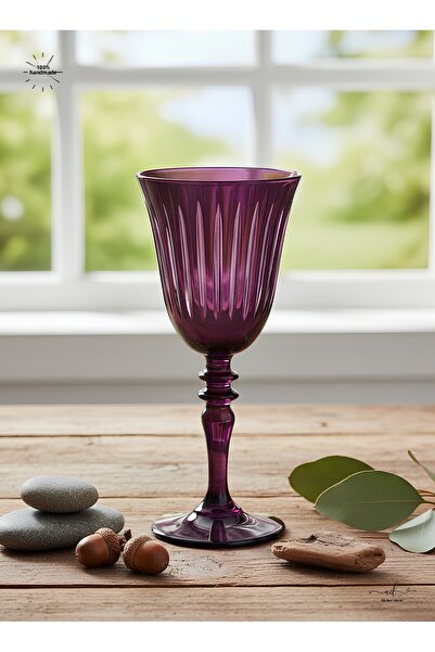 AKDEN STORE Crystal Decor Handcrafted Tall Goblet, Glass