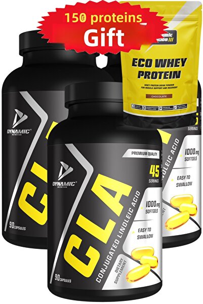 Dynamic Nutrition With Gift - Cla - 270 Capsules (90 X 3 Boxes) - 2000 Mg Conjugated Linoleic Acid Per Serving